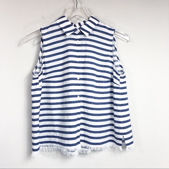 Madewell | ‘Moment’ Striped Sleeveless Shirt - Picture 2 of 6